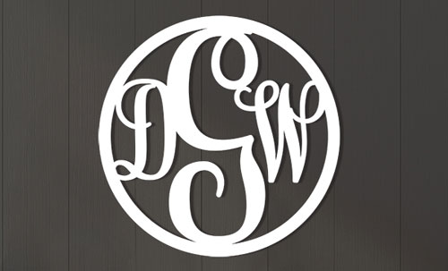 wood and metal monograms