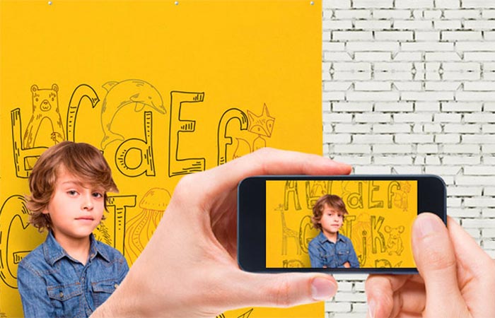 Backdrop Image Boy on Yellow Backdround