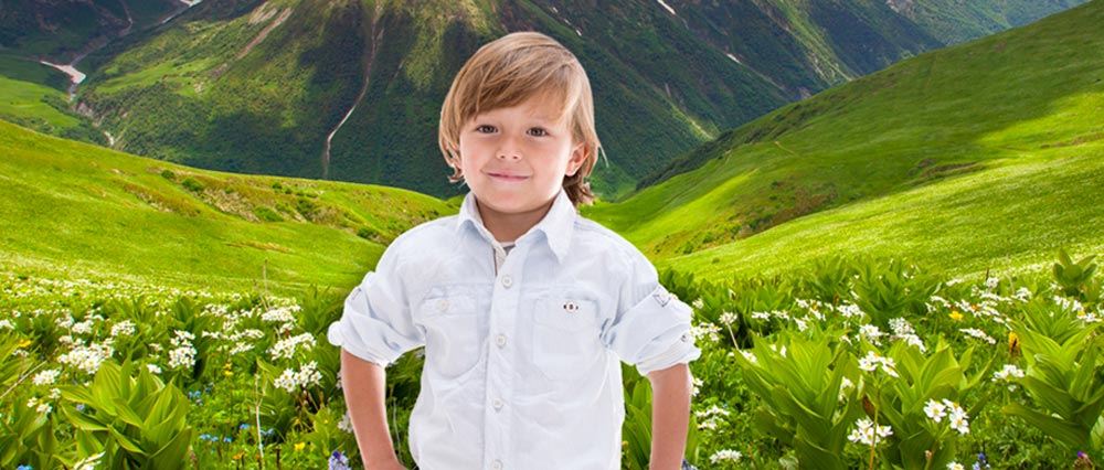 image of boy on photo backdrop