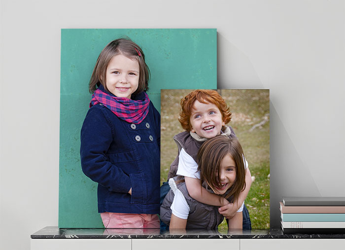 photo of a boy with airplane on canvas print